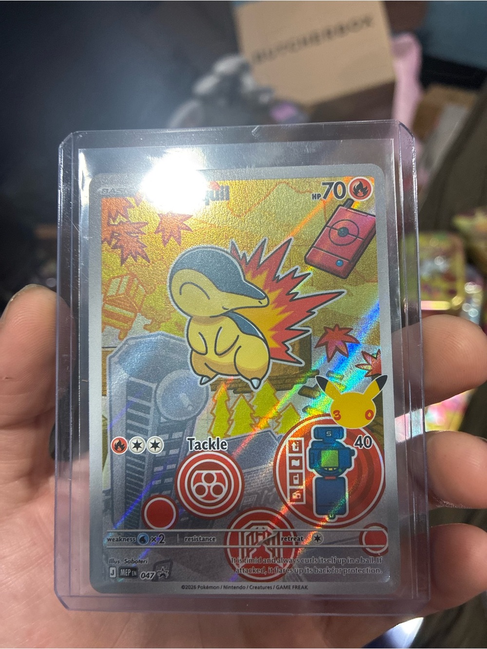 TCG Cyndaquil Holographic Promo Card - Yellow